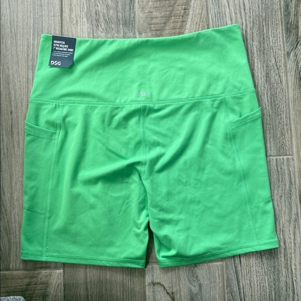 DSG‎ Women's Momentum Ultra High Rise Slime Green Bike Shorts XL NWT